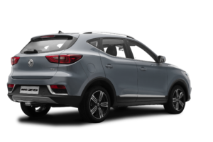 Auto MG ZS gris vista trasera lateral