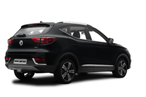 Auto MG ZS negro vista trasera lateral